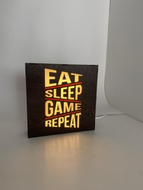 Eat Sleep Game Repeat - Işıklı Dekor (Günışığı Işık)